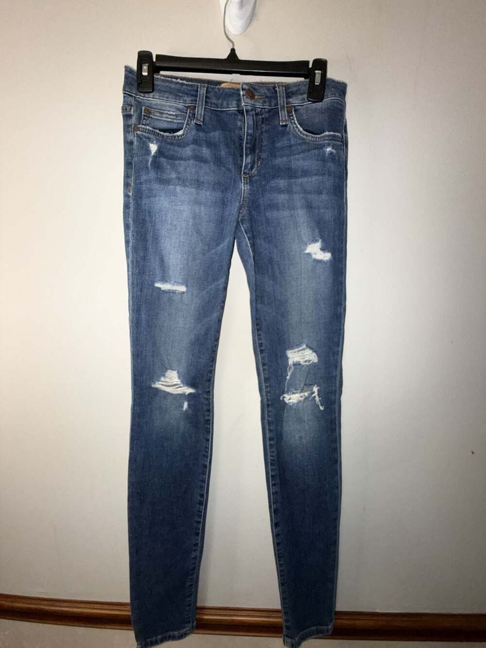 Joe's Jeans Mid-Rise Distressed Skinny Ankle Jeans